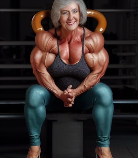 Muscular Bodybuilder Grandma with Ripped Physique
