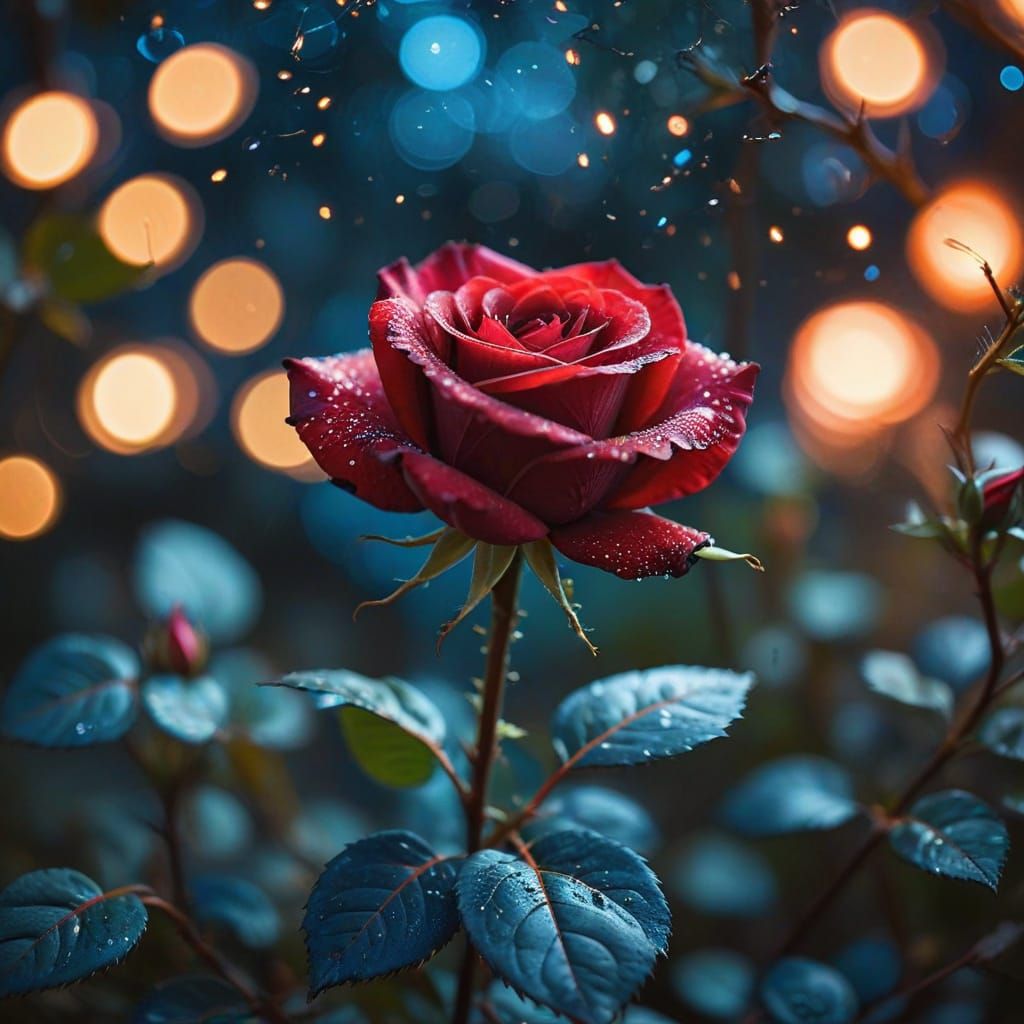 Magical red rose
