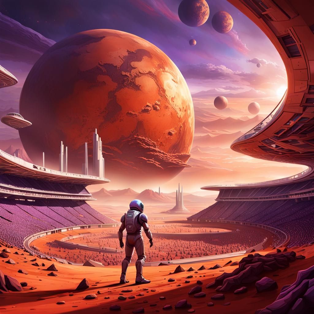 Humans and Aliens Compete in Mars Olympic Games