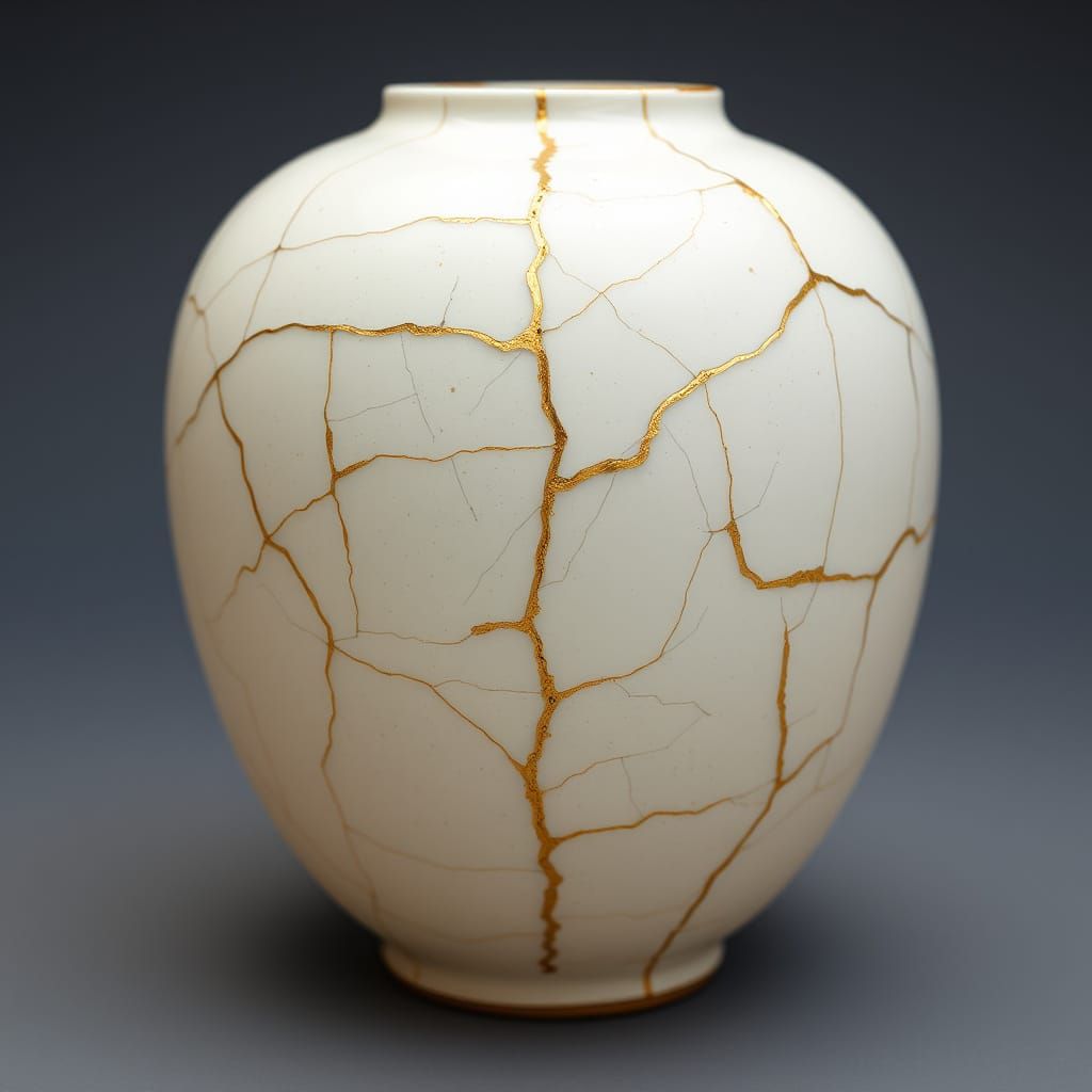 Kintsugi Vase: Golden Repair in Japanese Style