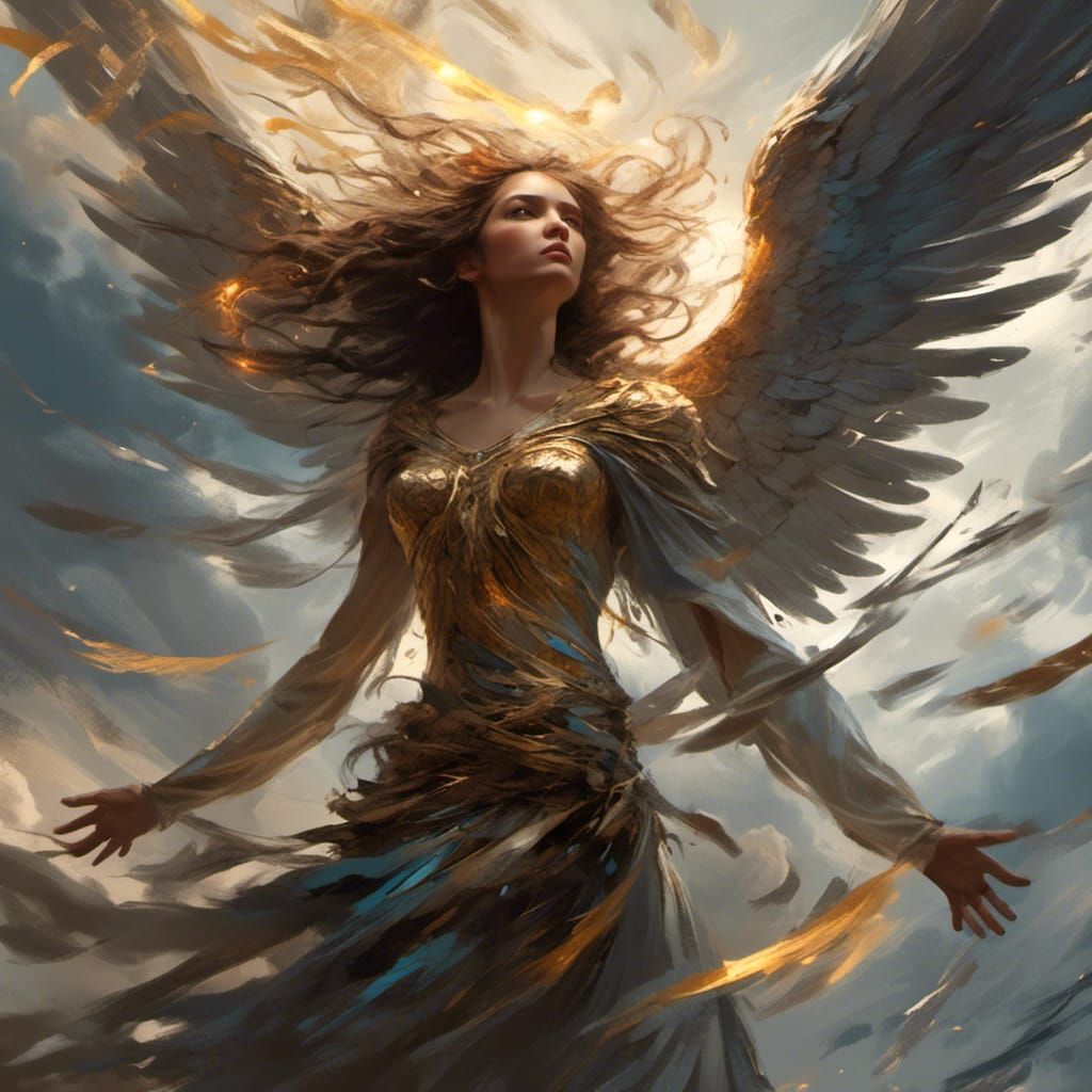 Epic Angel Summons Wind Magic Tornado