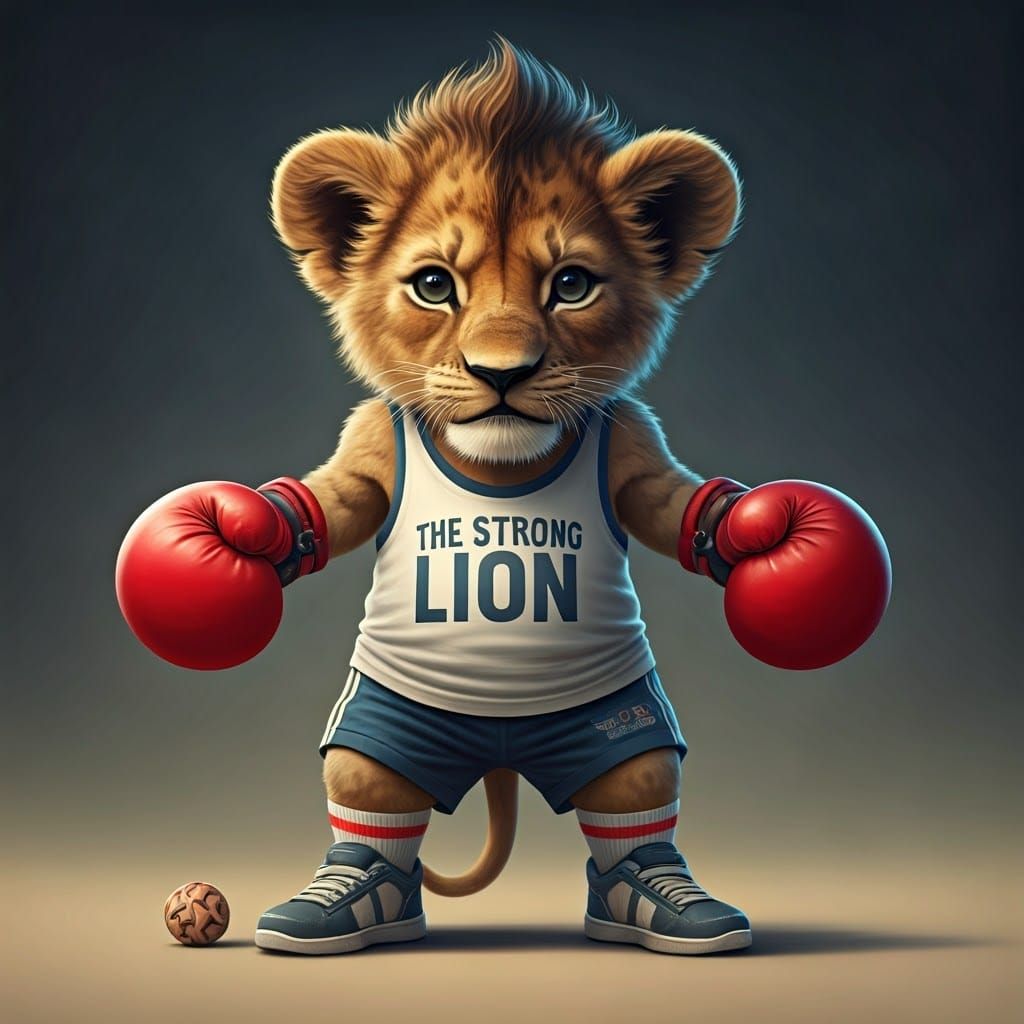 Lion Cub Boxer in Fantasy Concept Art