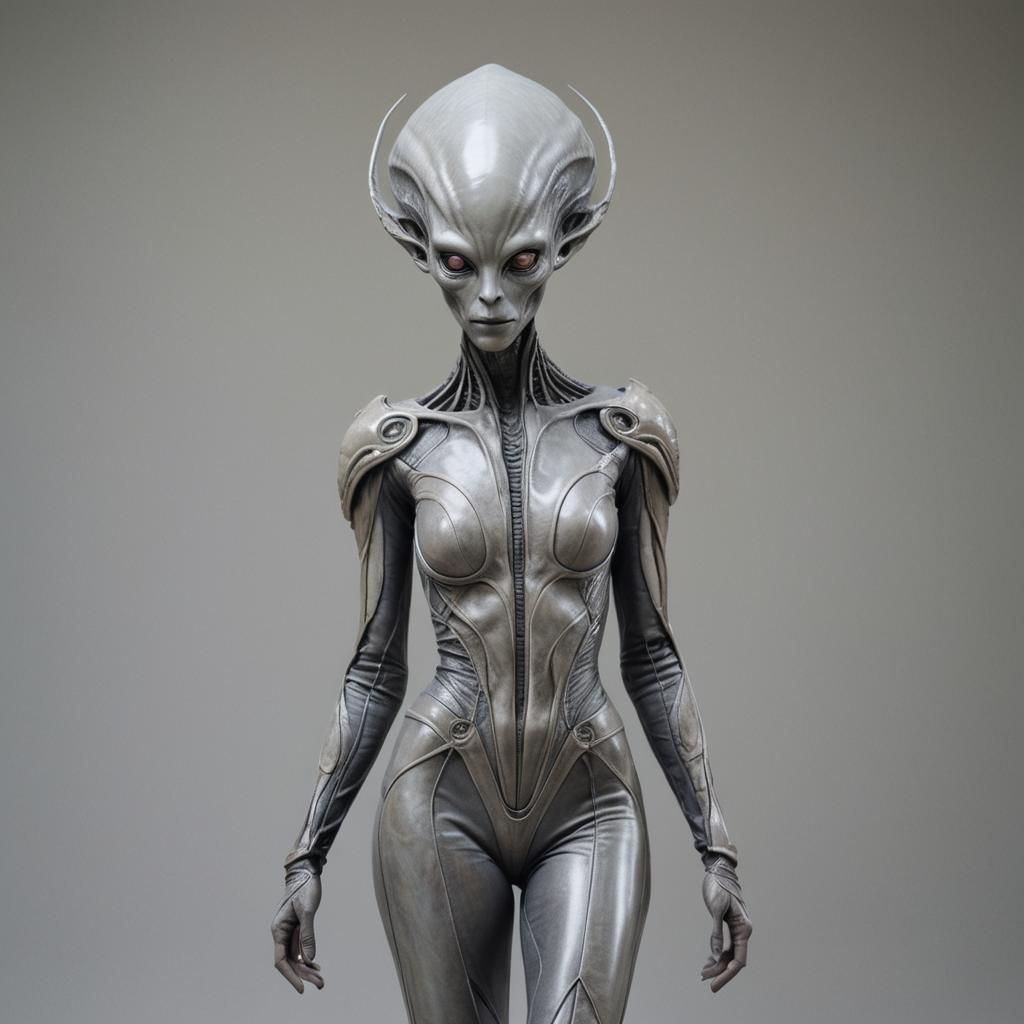 Extraterrestrial Model Struts the Catwalk in Haute Couture