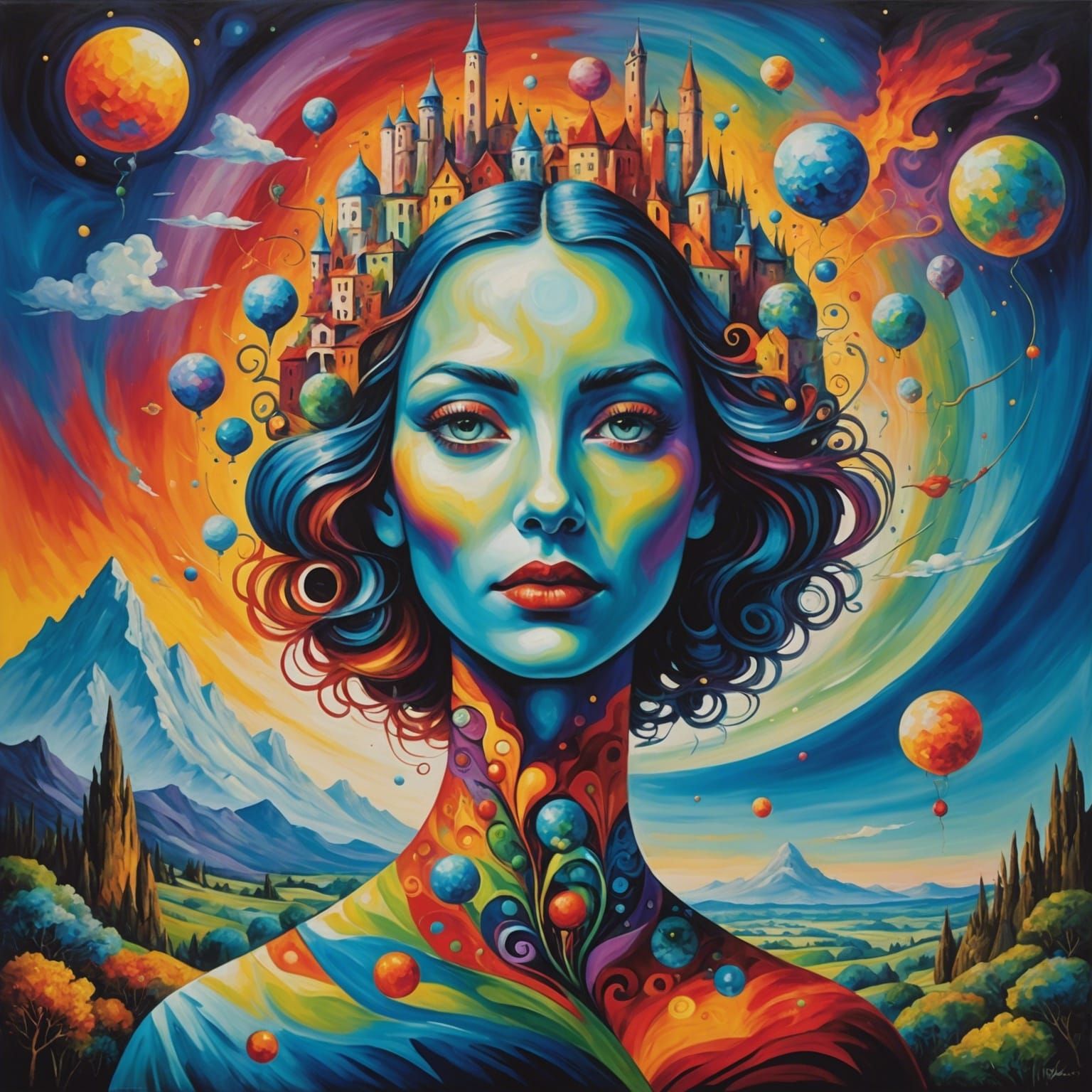 Surreal Illusion: An Impressionistic and Colorful Dreamscape