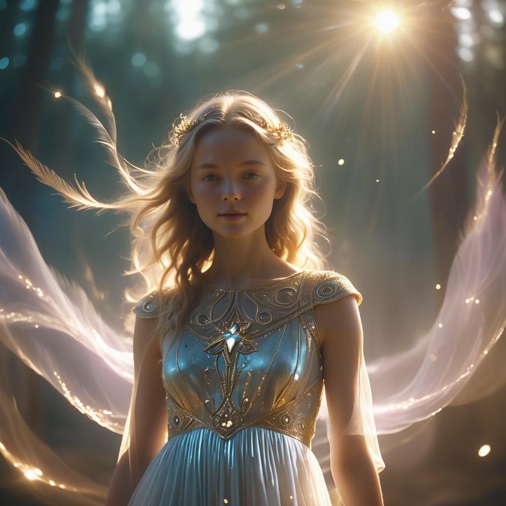 Ethereal Pleiadian Starseed in Golden Light