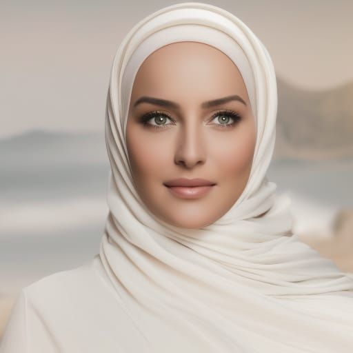 German Woman in Hijab: Detailed Portrait