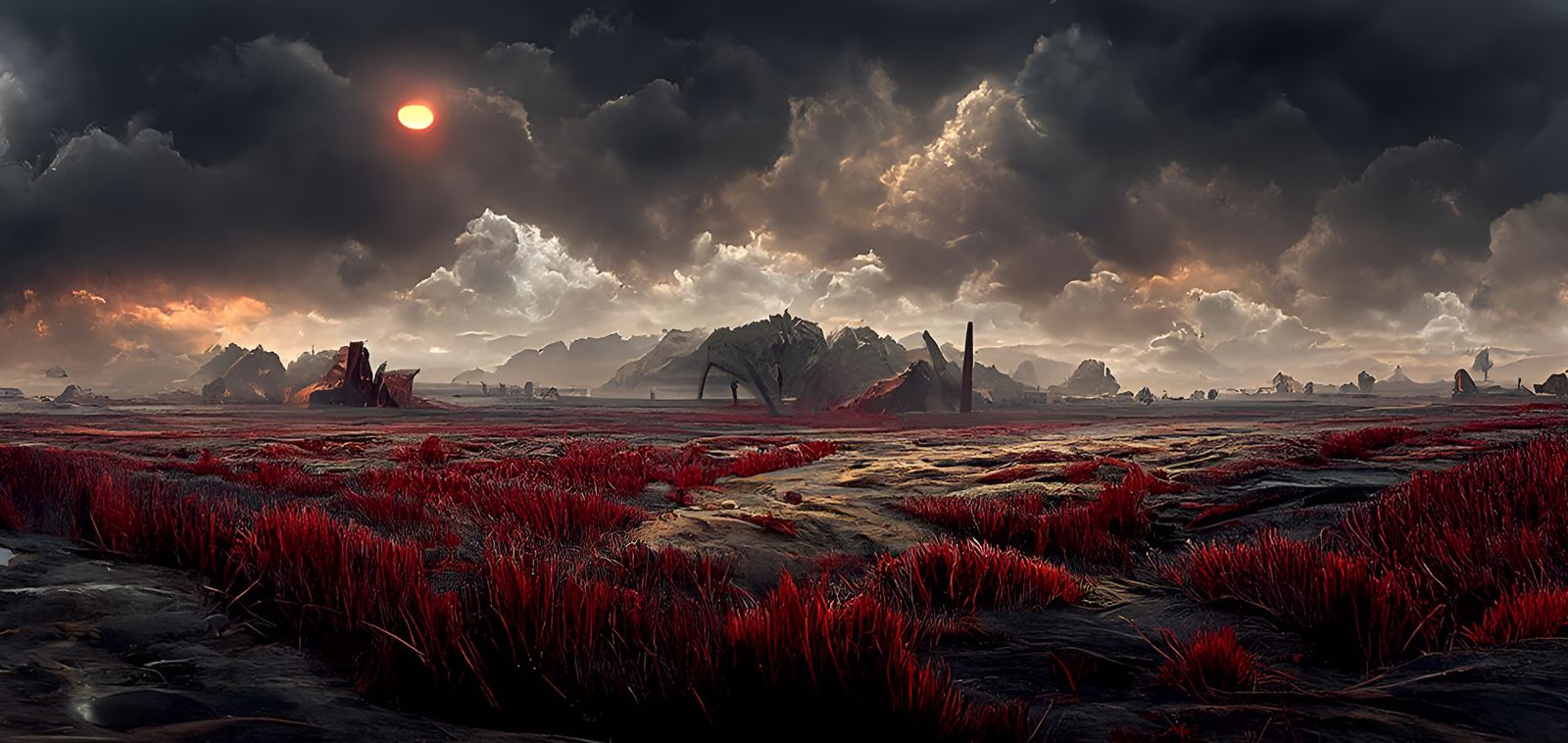 Alien Fields: A Matte Painting of a Forgotten Landscape