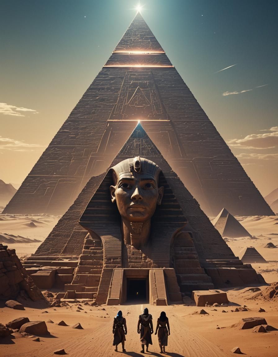 Egyptian Star Pyramid Complex Inspired by Syd Mead