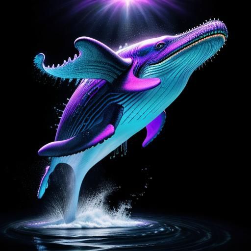 Cosmic Whale in Sea of Porridge, Hyperrealistic
