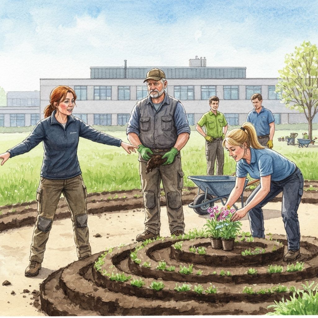 Hospital Garden Installation in Watercolour Style