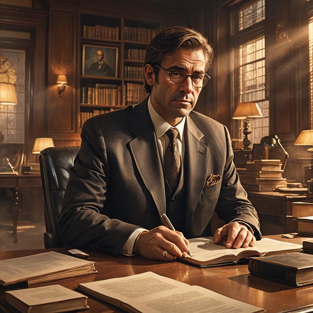 Man in Corner Office: Digital Matte Painting