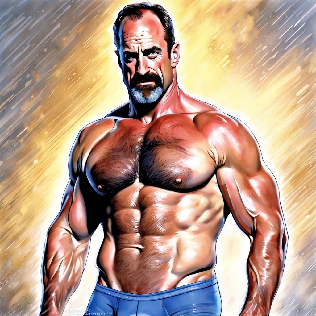 Hyperrealistic Muscle Man with Athletic Build