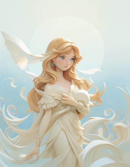 Renaissance-Inspired Playmobil Doll in Golden Shell