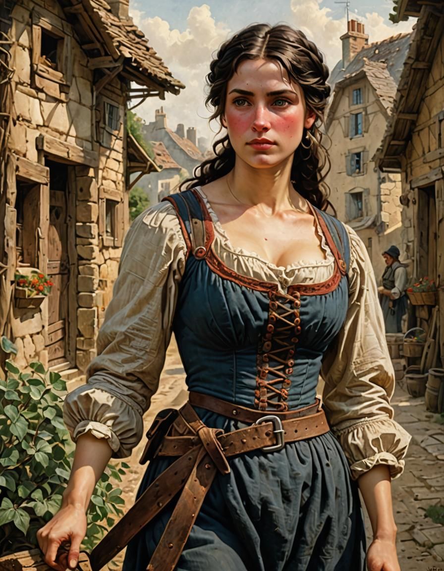 Peasant Girl Magazine Cover in Fantasy Art Style