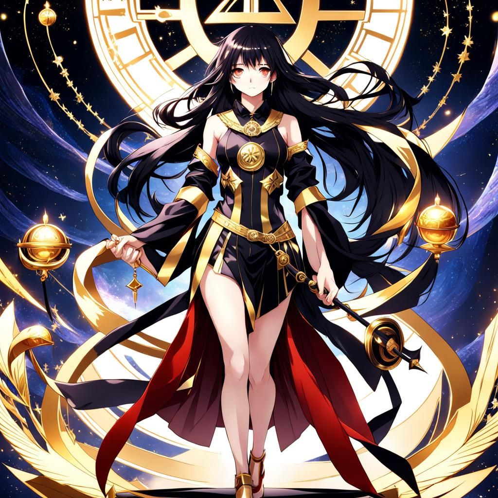 Libra Zodiac Sign: Anime Style Girl Portrait