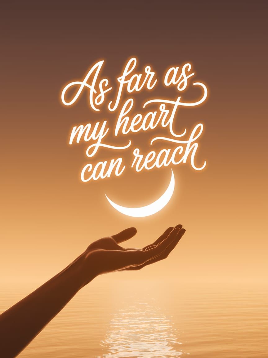 A Hand Reaches for the Moon in Serene Twilight