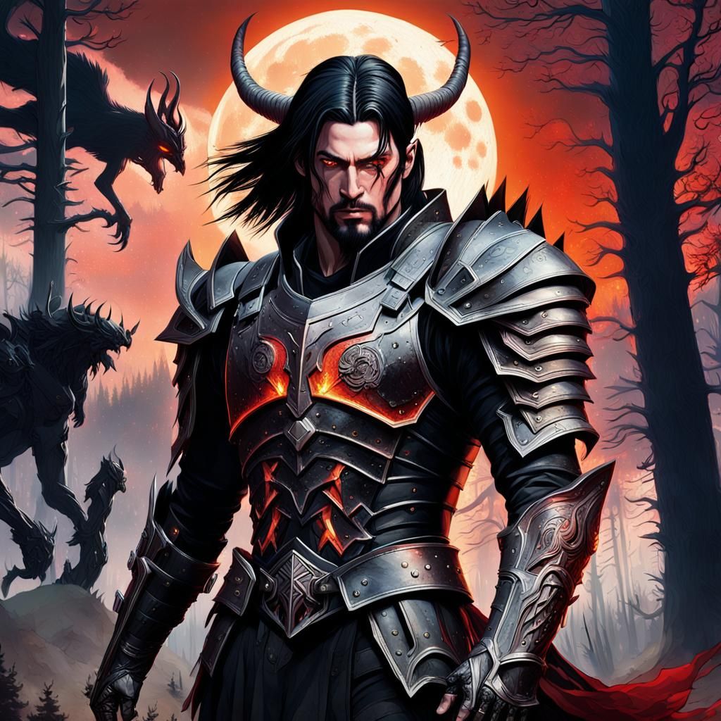 Warrior Transformation: Human to Demon, Fantasy Art