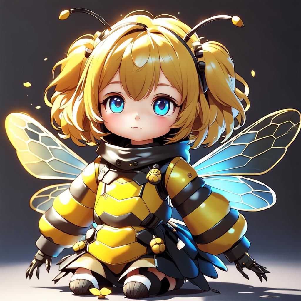 Cute Bee: 3D Anime Art in 8k