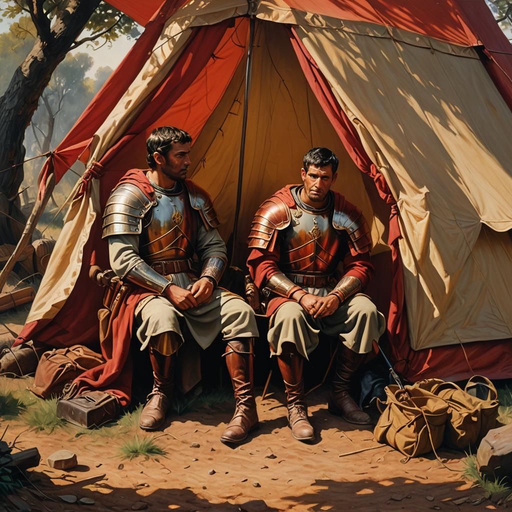 Roman Soldiers Resting: An Oil Painting Masterpiece