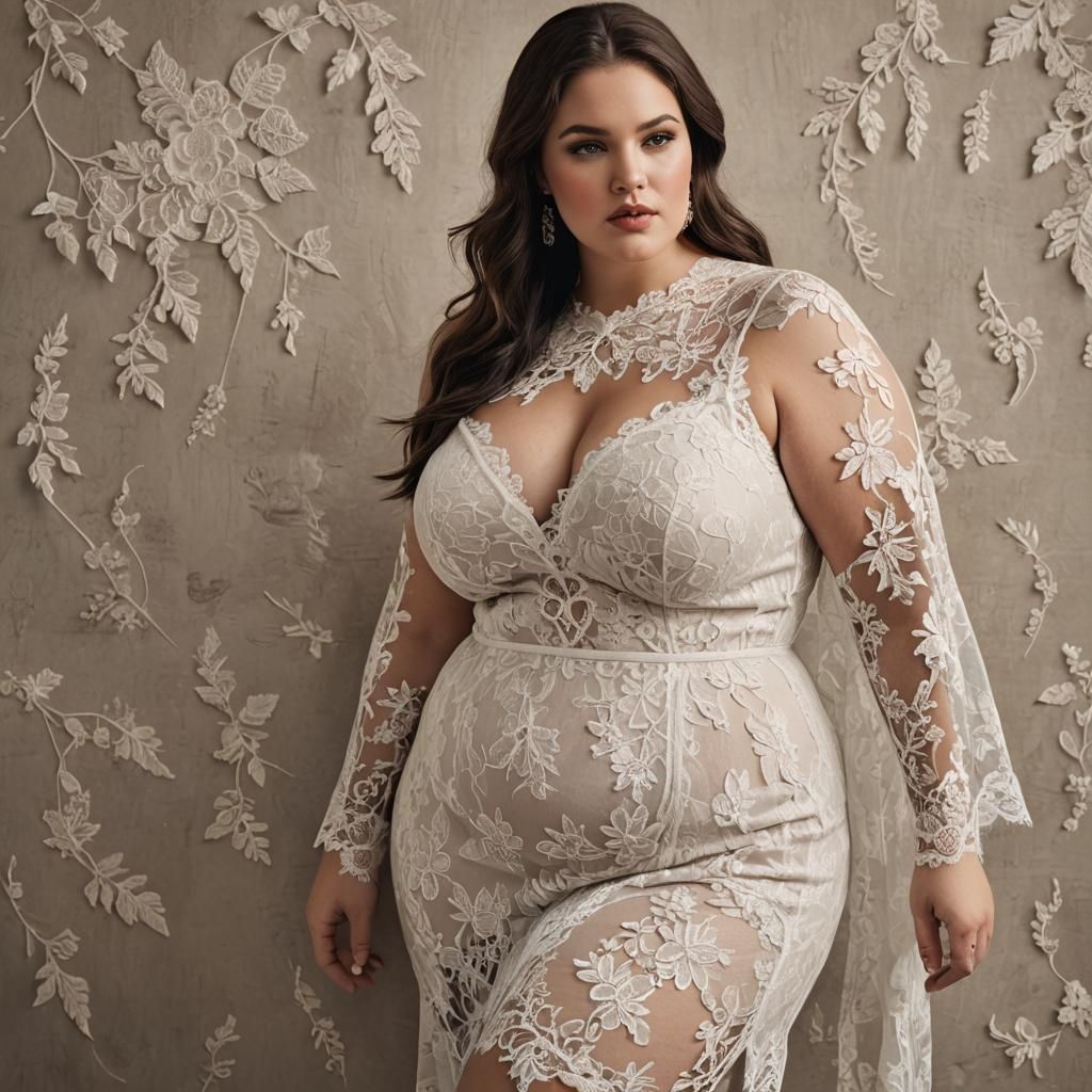 Plus Size Woman in Lace
