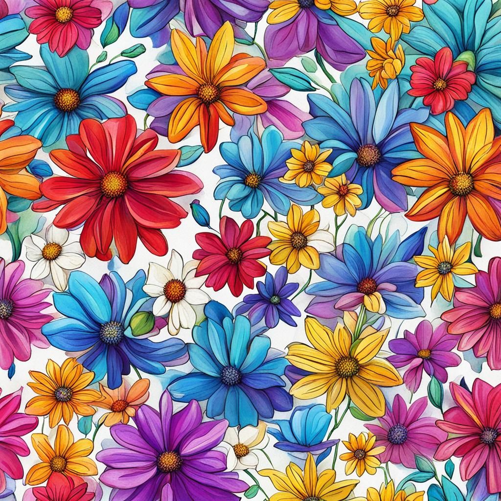 Vibrant Colorful Flower Generated by AI