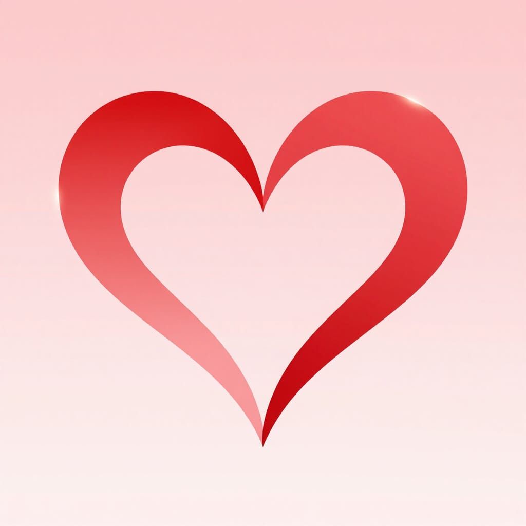 Abstract Heart Vector Art in Red and Pink Gradients