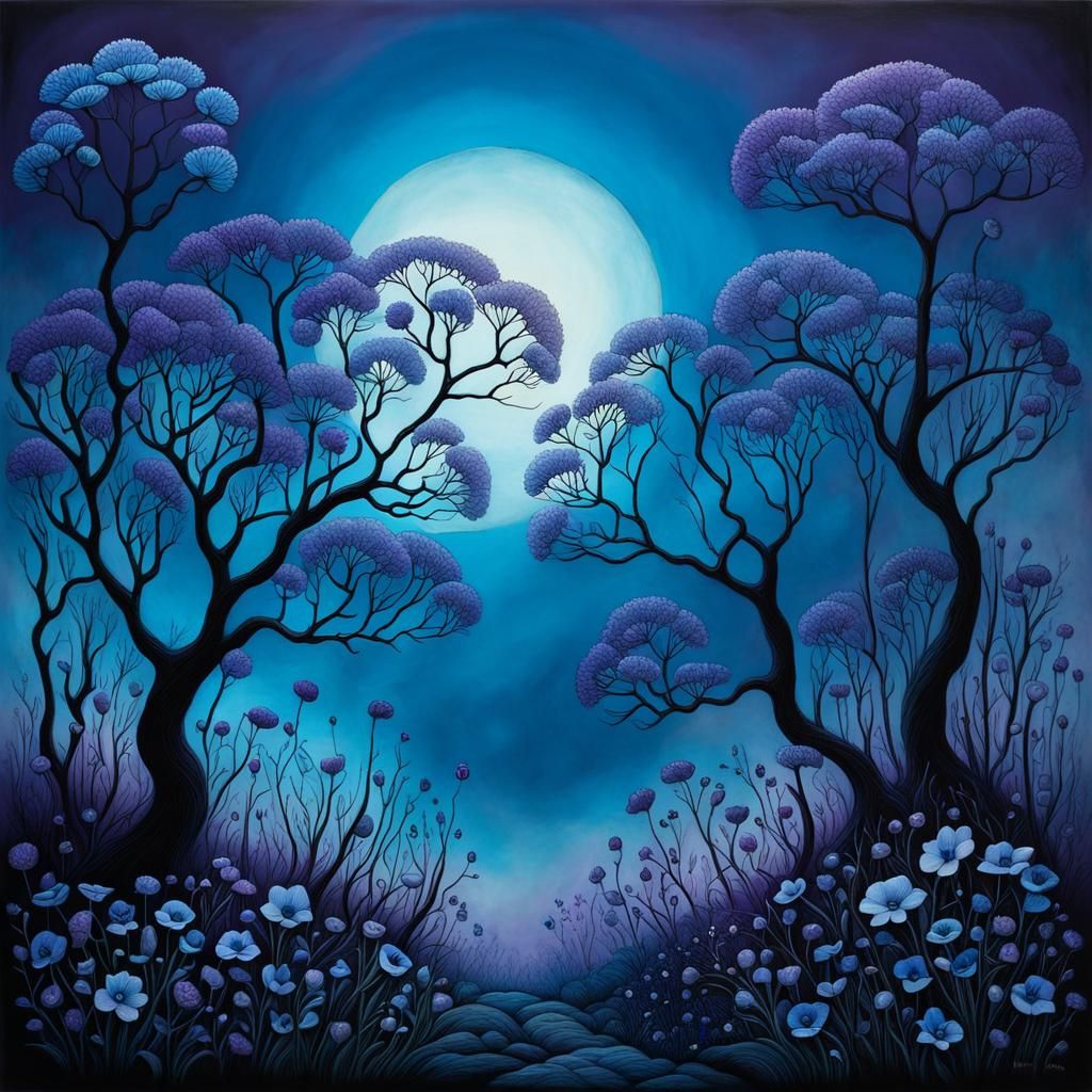 Whimsical Floral Dreams in Lavender Twilight