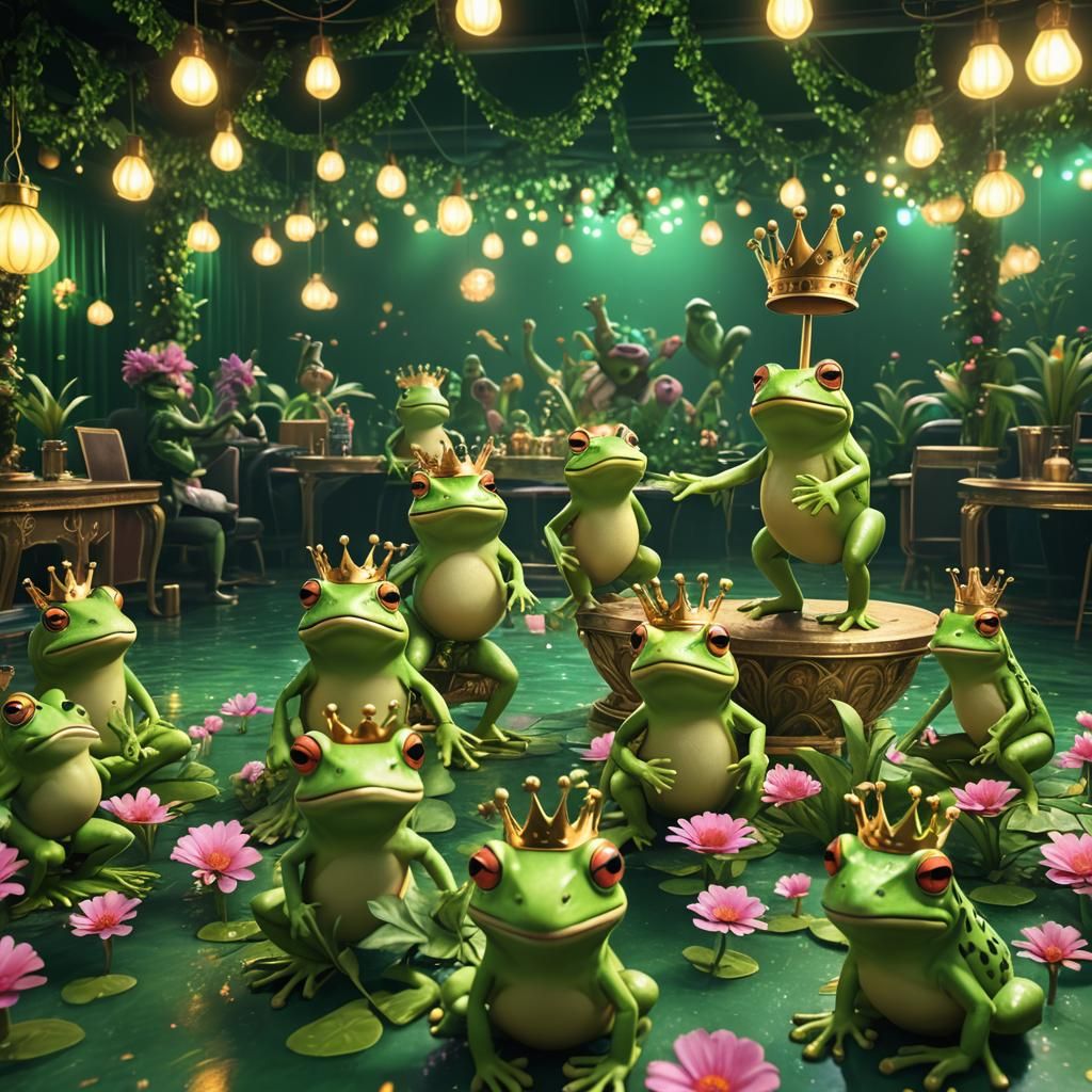 Frogs with Crowns Dancing in a King's Room