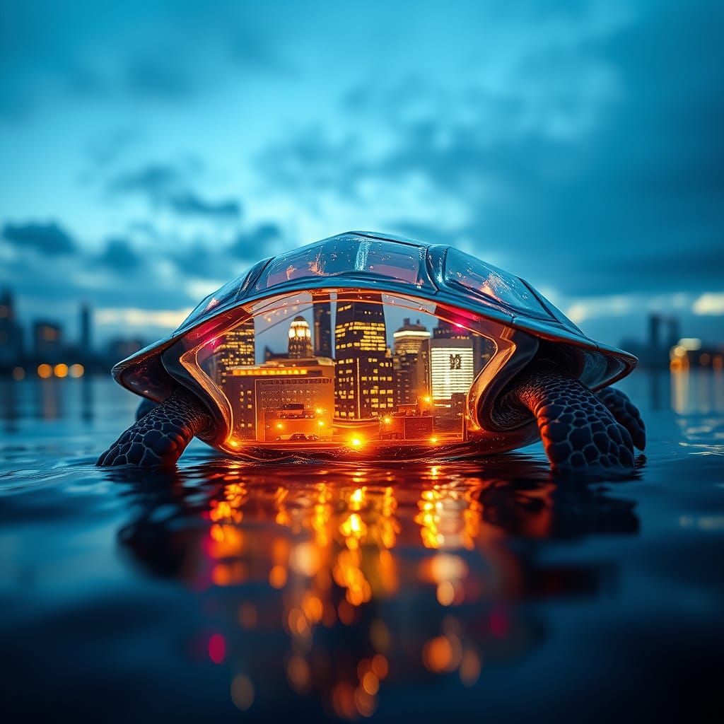 NYC Inside Turtle Shell: Gleaming City Lights