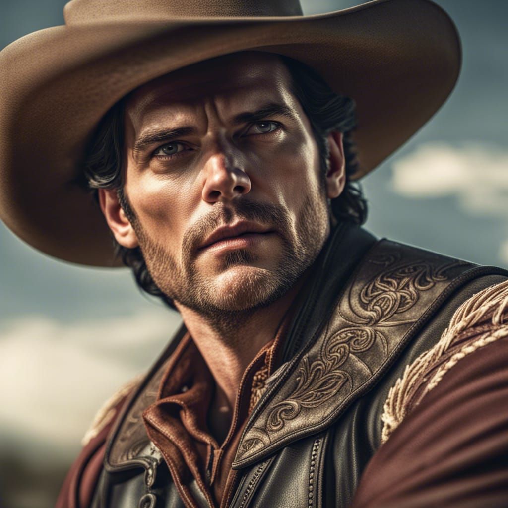 Cowboy Portrait in 19th Century Style