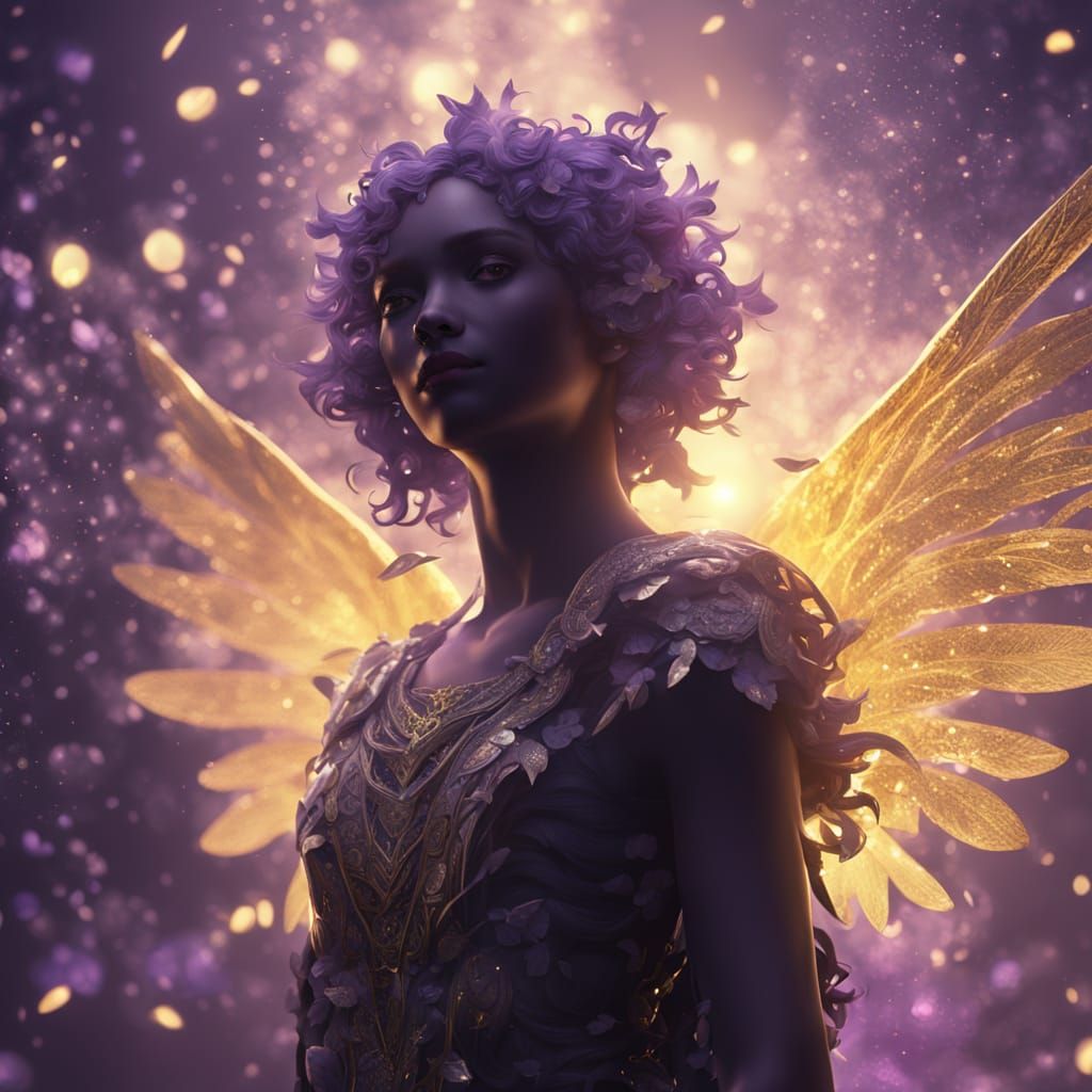 Dark Fantasy Angel in Ethereal Mist