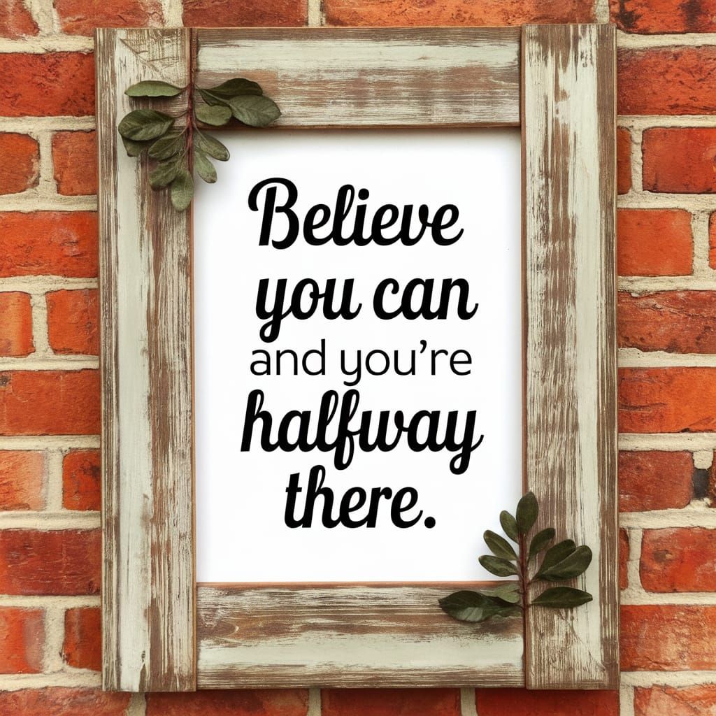 Inspirational Wooden Quote Frame with Distressed Finish on B...