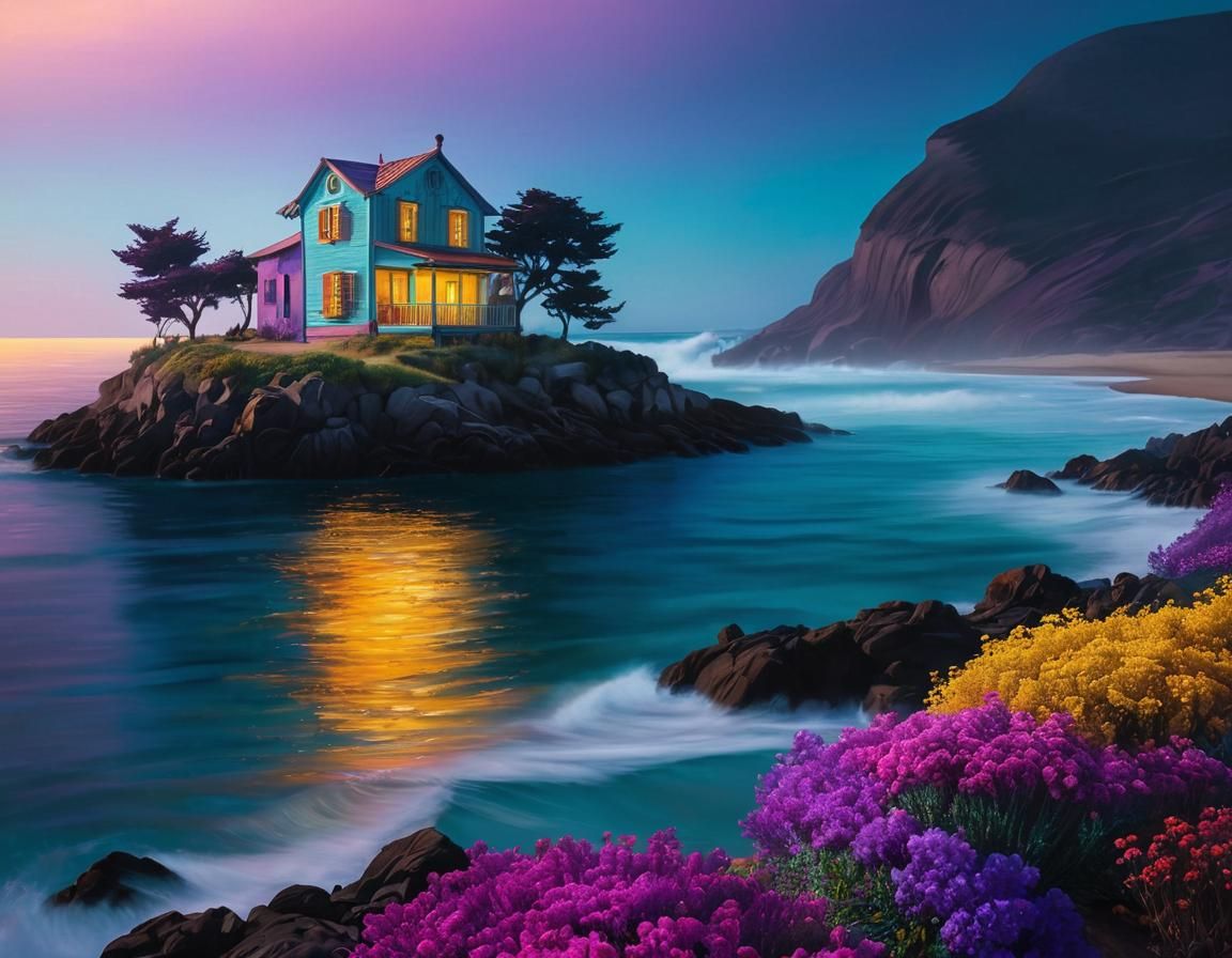 Colorful Surrealist Villa by the Sea