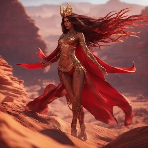 Belly dancer woman of desert