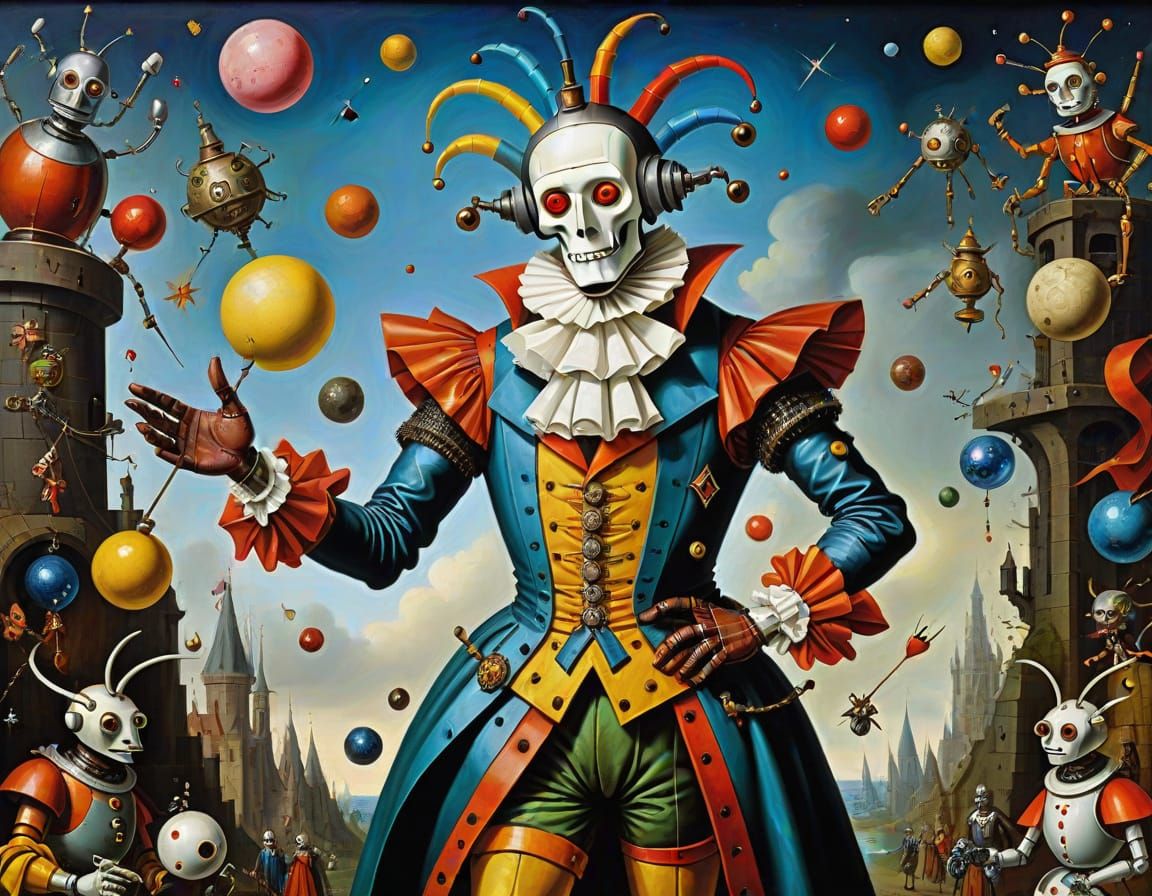 Dandy Acknowledged: A Surrealist Oil Painting