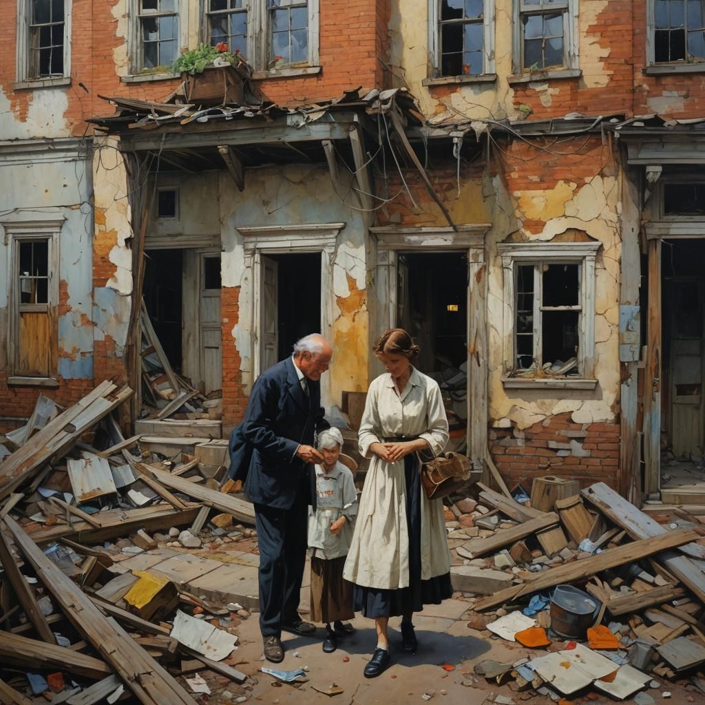 Decaying House in Gurney Style Oil Painting