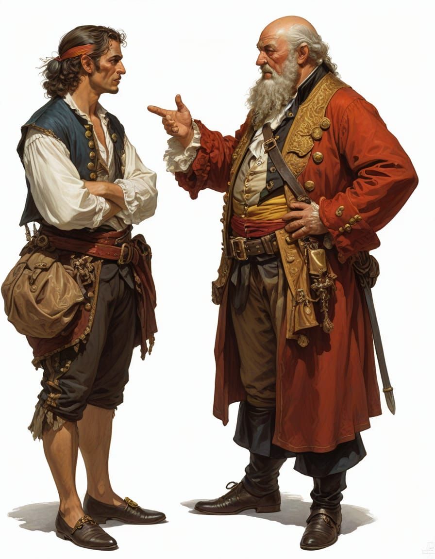 Pirate Meets Governor: 18th Century Character Art