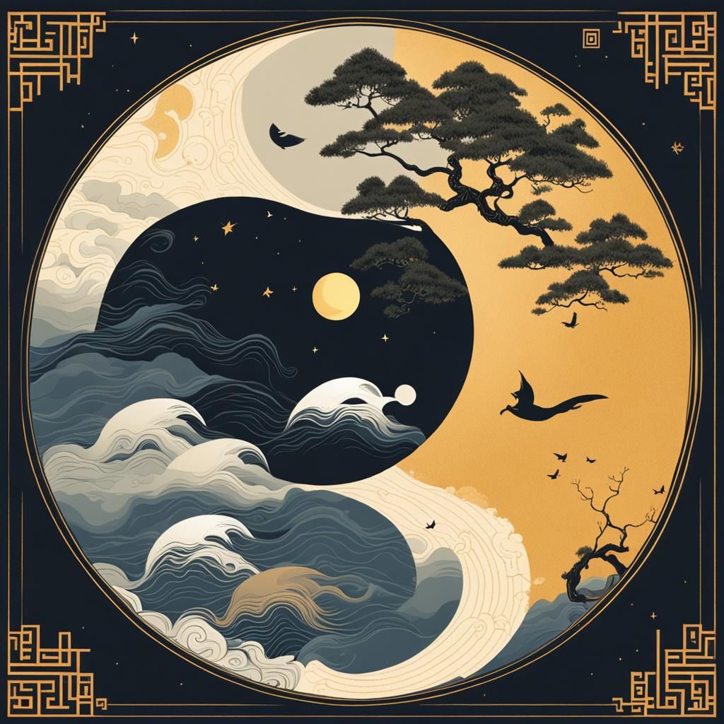 Taijitu Symbol of Day and Night Transition