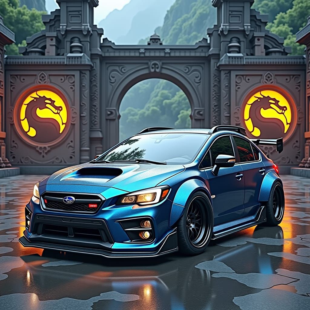 Mortal Kombat Subaru WRX in Futuristic Style
