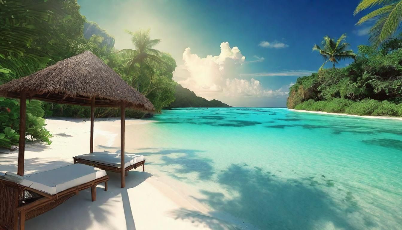 Idyllic Tropical Island Paradise View