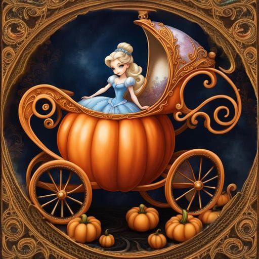 Fantastical Ornate Carriage in Art Nouveau Style