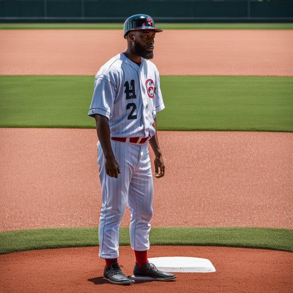 Baseball Player on Second Base