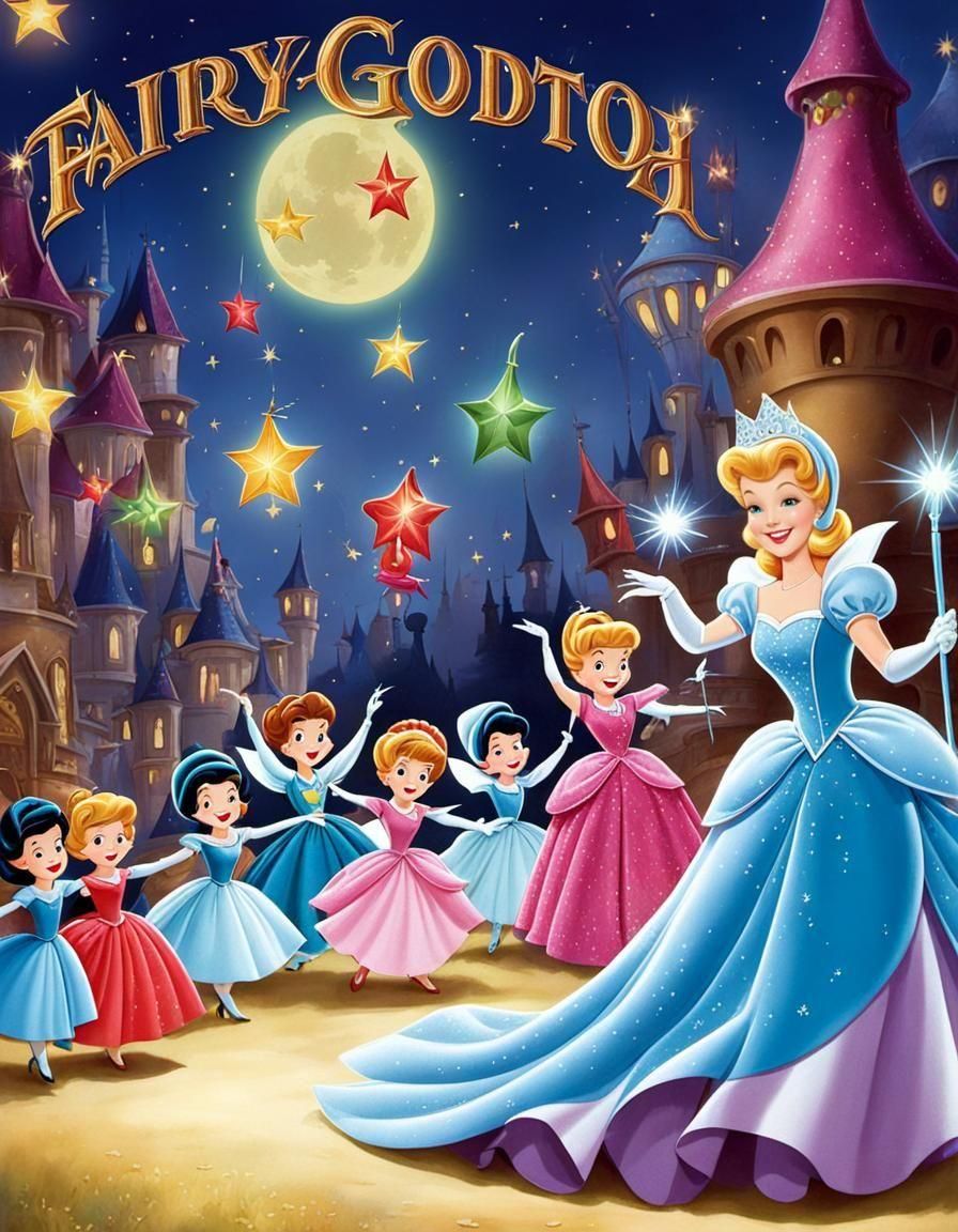 Fairy Godmother Illustration in 1960s Style