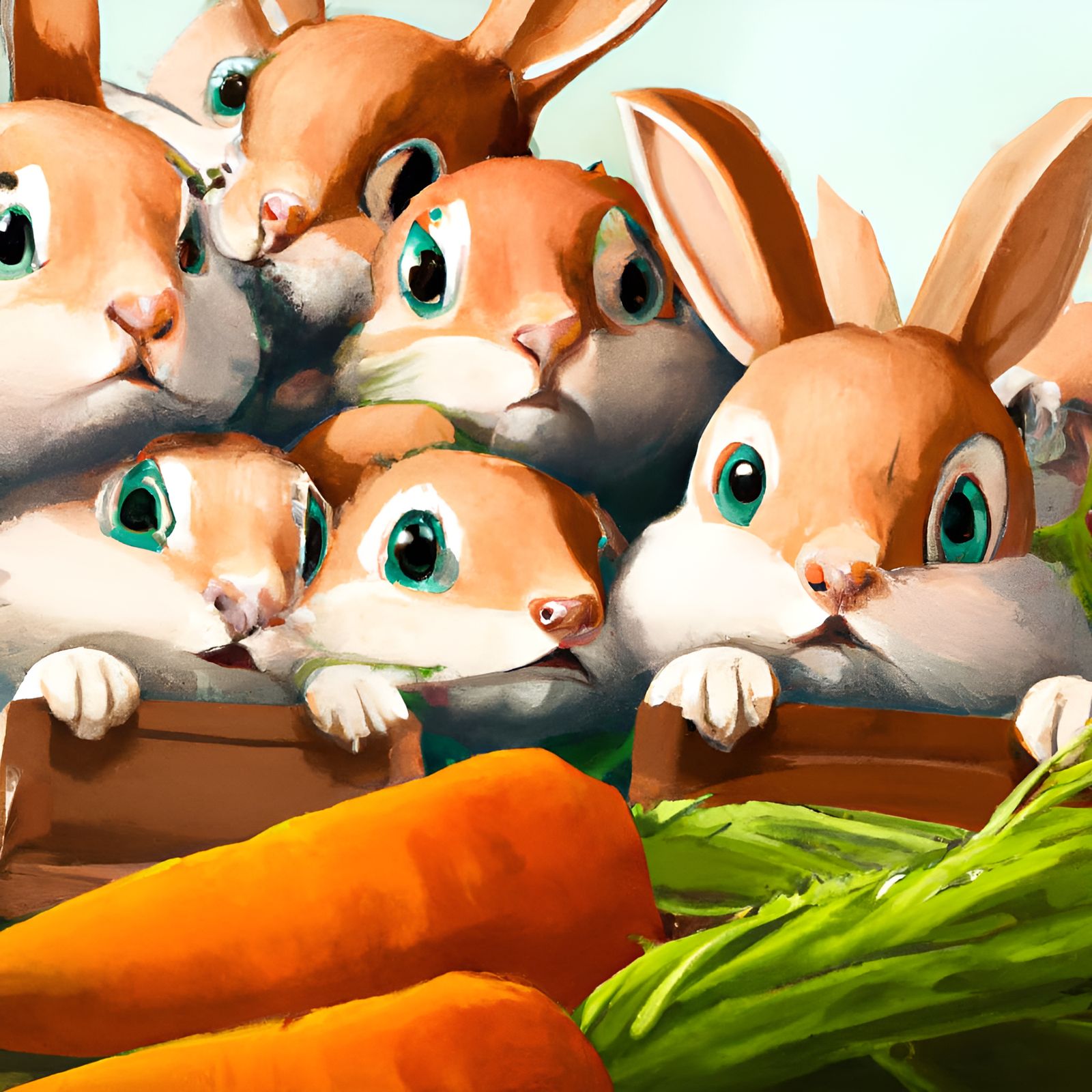 Bunnies Beg for Carrots: A Digital Art Masterpiece