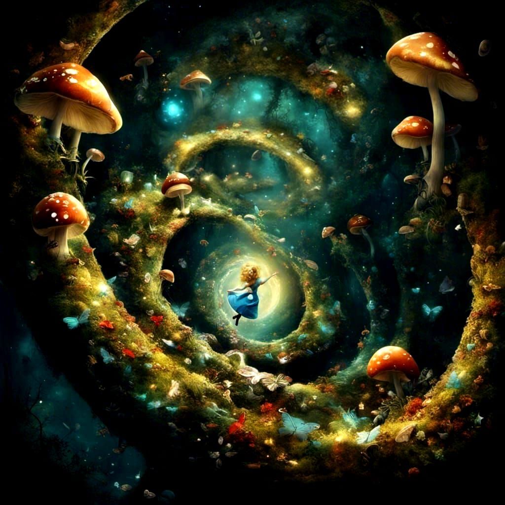 Alice falling down the rabbit hole