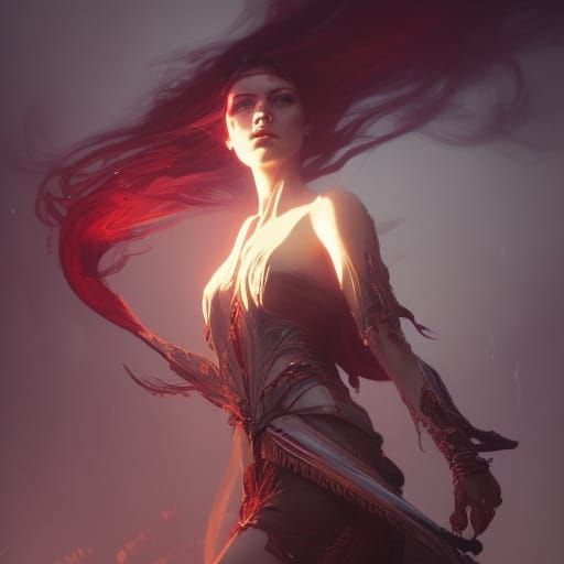 Dark Fantasy Bloodline Girl in Hyperdetailed Style