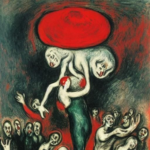 Surreal Hellscape Inspired by El Greco, Ensor and Chagall