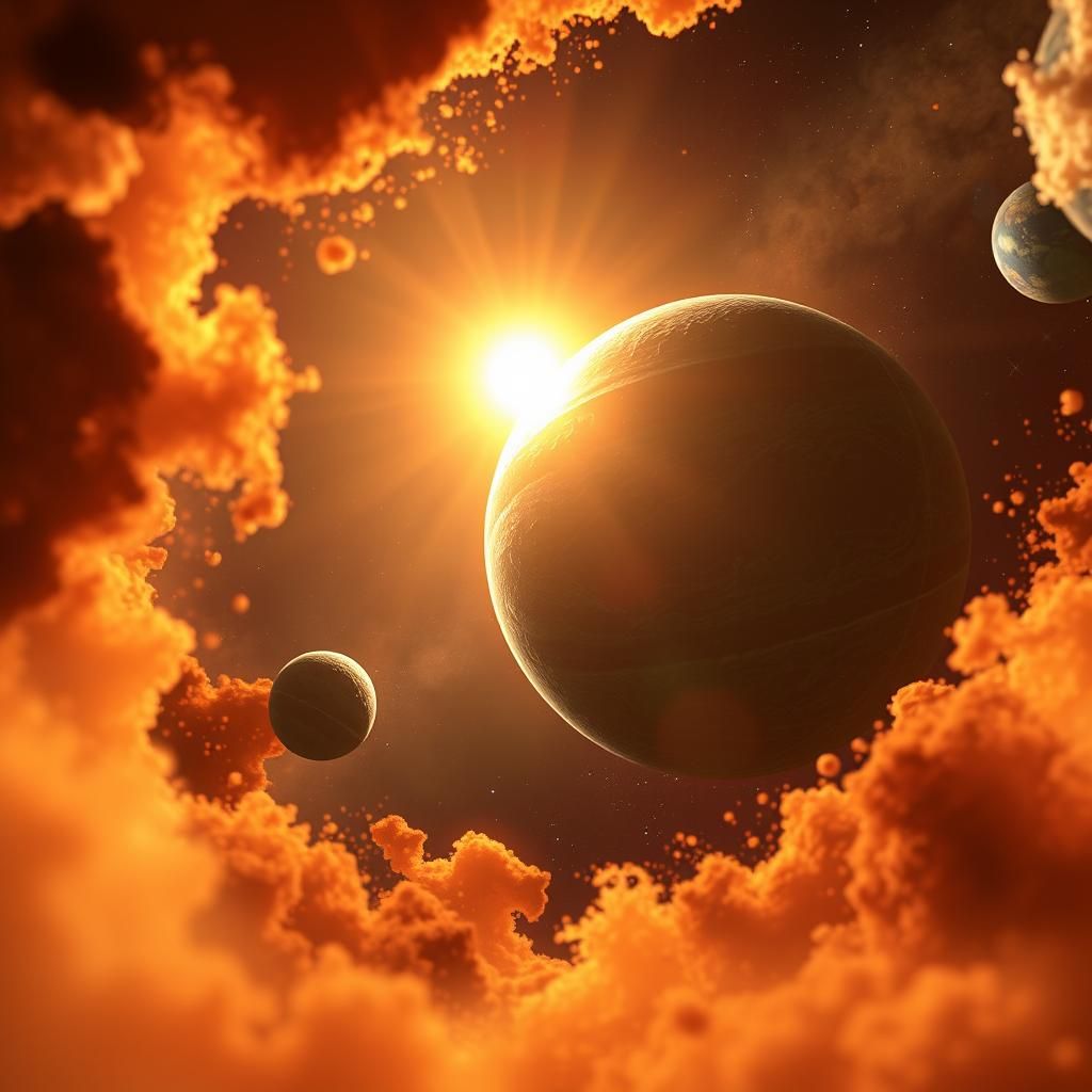 The Sun, Mercury and Venus in Detailed Fantasy Art