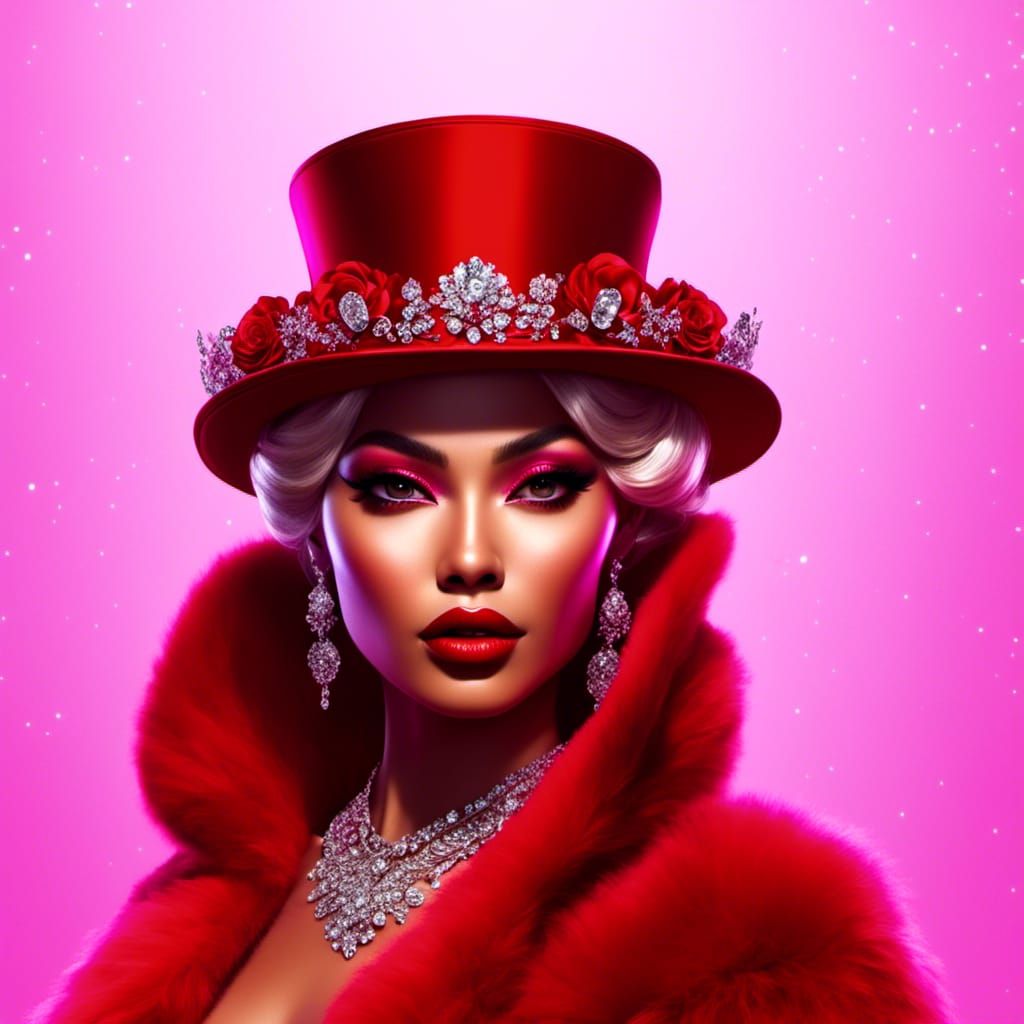 Mafia Queen Portrait in Gauche, 8K 3D