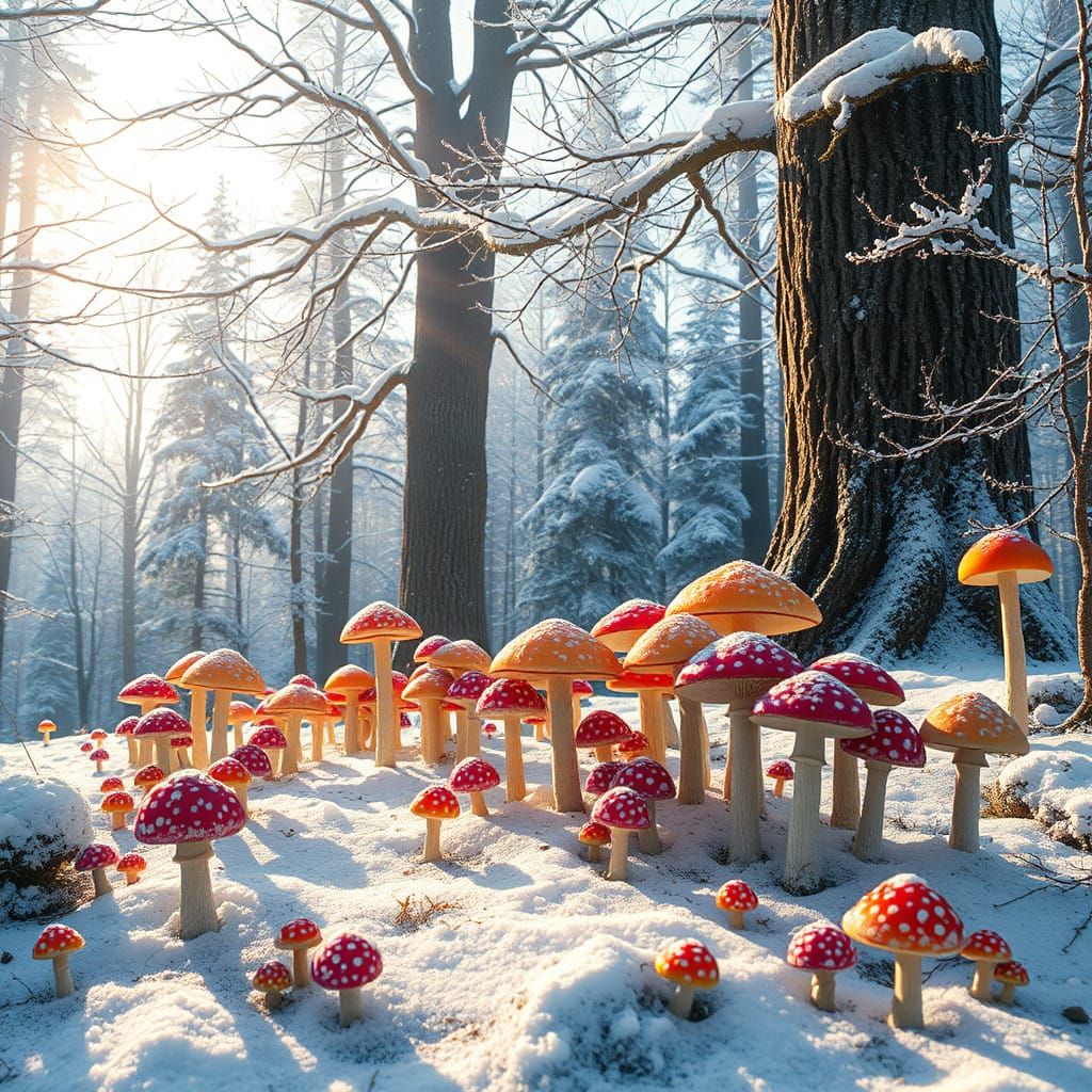 Whimsical Winter Wonderland in Vibrant 8K